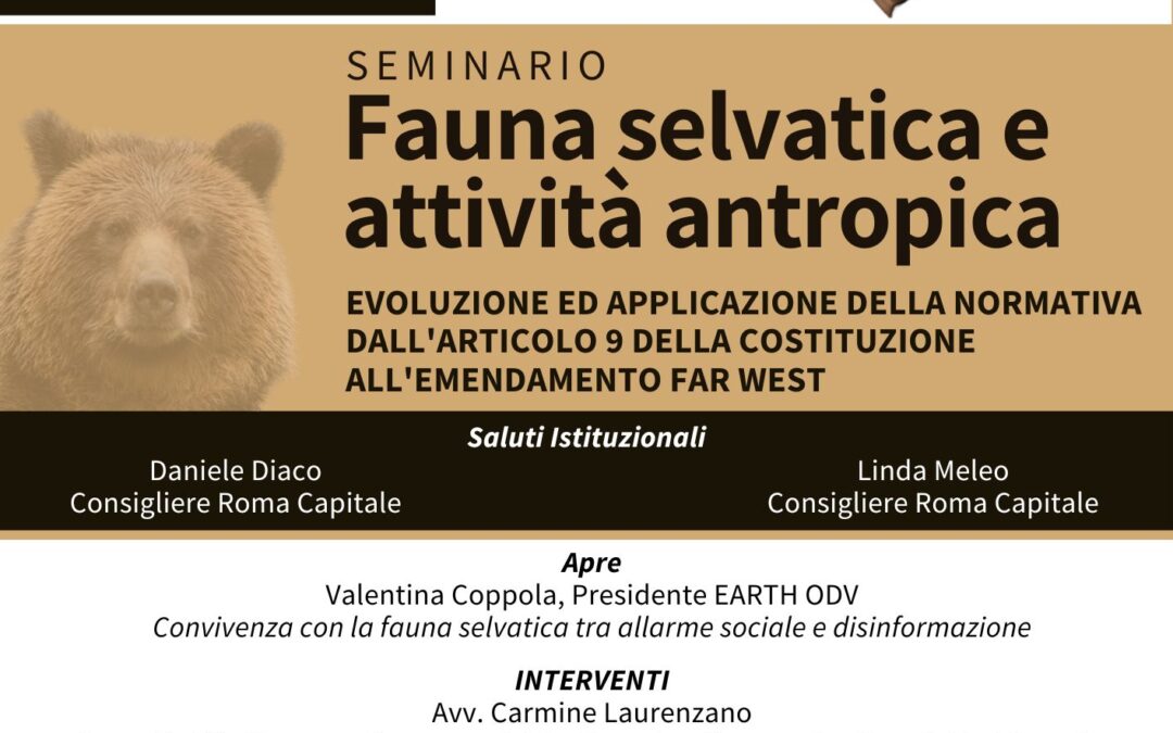 WORKSHOP: FAUNA SELVATICA E ATTIVITA’ ANTROPICA-  Roma, 18 giugno 2025 presso Palazzo Senatorio in Campidoglio