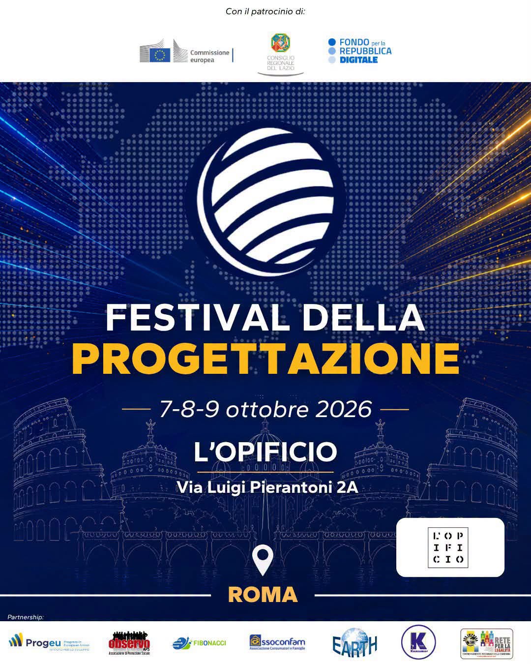 FESTIVAL DELLA PROGETTAZIONE – ROMA 7-8-9 OTTOBRE 2026
